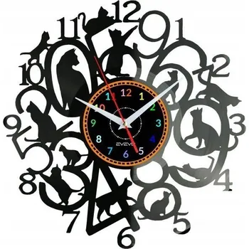 Hodiny Hodiny Kočka Kočky Nástěnné Hodiny Vinylová Deska Moderní Dekorativní Roztomilé