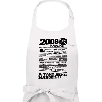 Kuchyňská zástěra 2009 v Kostce - Pánská zástěra na vaření - Univerzální velikost ( Bílá )