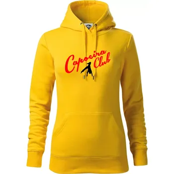Dámská mikina Capoeira club s tanečníkem - Mikina dámská Cape s kapucí - XL ( Žlutá )