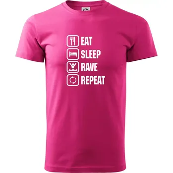 Pánská móda Eat sleep rave repeat - Klasické pánské triko vyšší gramáže - M ( Purpurová )