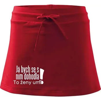 Dámská sukně Já bych se s ním dohodla - Sportovní sukně - two in one - S ( Červená )