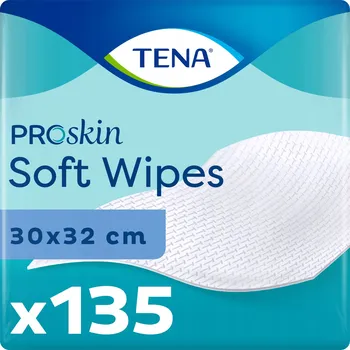 Vlhčený ubrousek Čisticí ubrousky TENA Soft wipes 135 ks, jemné a čisticí