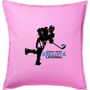 Polštář Jednou budu hokejová legenda - Polštář 50x50 - 50x50 - Pouze potah ( Růžová )