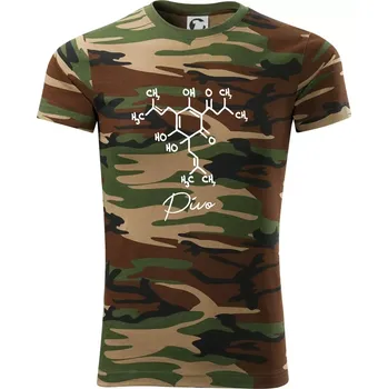 Pánské tričko Barová chemie - pivo - Army CAMOUFLAGE - XL ( Hnědý maskáč )