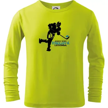 Chlapecké tričko Jednou budu hokejová legenda - Triko dětské Long Sleeve - 134 cm/8 let ( Limetková )