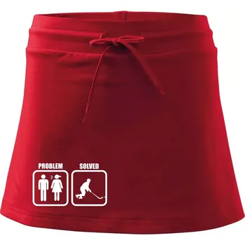 Dámská sukně Problém hokejista - Sportovní sukně - two in one - L ( Červená )