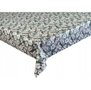 ubrus Cerata na Metráž Ubrus Cerata na míru Šedá Květiny Brokát 400x137 cm