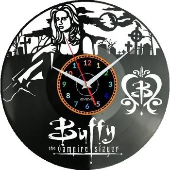 Hodiny BUFFY NÁSTĚNNÉ HODINY DEKORATIVNÍ MODERNÍ VINYLOVÁ DESKA