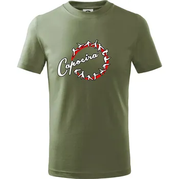 Capoeira cviky v kruhu - Tričko dětské bavlněné - 98 cm / 2 roky ( Khaki )