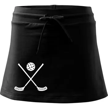 Dámská sukně Florbalové hokejky - Sportovní sukně - two in one - L ( Černá )
