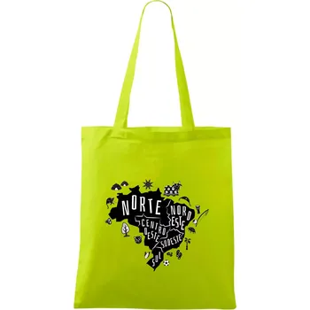 Brazílie mapa a zvyky - Taška bavlněná - 42 x 38 cm ( Limetková )