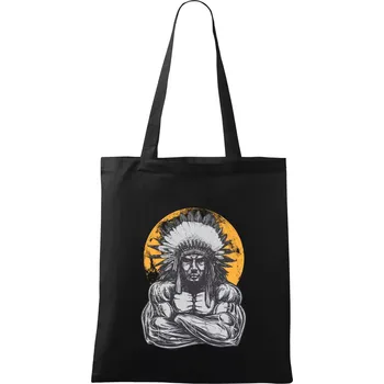 Nákupní taška Indián z posilky - Taška bavlněná - 42 x 38 cm ( Černá )