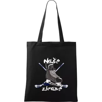 Nákupní taška Hokej - naše zbraně - Taška bavlněná - 42 x 38 cm ( Černá )