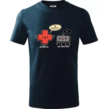 Plus a mínus - Tričko dětské bavlněné - 98 cm / 2 roky ( Námořní modrá (velmi tmavá - téměř černá) )