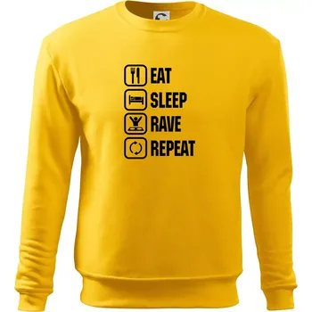 Pánská mikina Eat sleep rave repeat - Mikina Essential pánská - 3XL ( Žlutá )