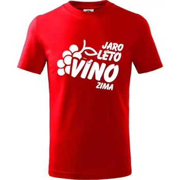 Chlapecké tričko Jaro, léto, víno, zima - Tričko dětské bavlněné - 98 cm / 2 roky ( Červená )
