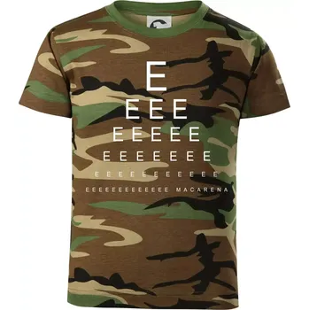 Chlapecké tričko EEE macarena - Dětské maskáčové triko - 104-110cm / 3-4 roky ( Hnědý maskáč )