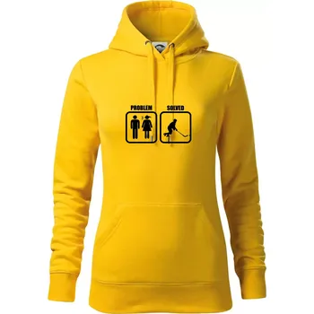 Dámská mikina Problém hokejista - Mikina dámská Cape s kapucí - S ( Žlutá )