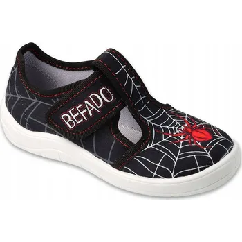 Chlapecká obuv Befado dětské papuče na suchý zip černé velikost 28