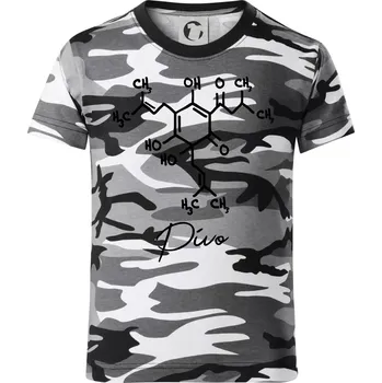 Chlapecké tričko Barová chemie - pivo - Dětské maskáčové triko - 134 cm/8 let ( Šedý maskáč )