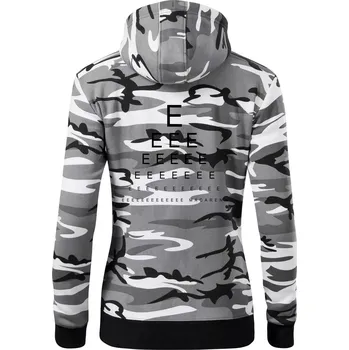 Dámská mikina EEE macarena - Dámská mikina trendy zipper s kapucí - XS ( Šedý maskáč )