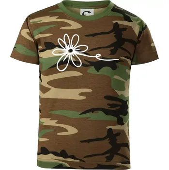 Chlapecké tričko Kopretina - Dětské maskáčové triko - 146 cm/10 let ( Hnědý maskáč )