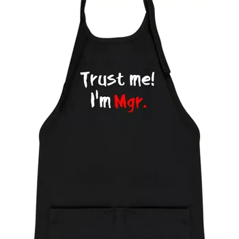 Kuchyňská zástěra Trust me I´m Mgr. / Věř mi jsem Magistr. - Dětská zástěra na vaření - Univerzální velikost ( Černá )