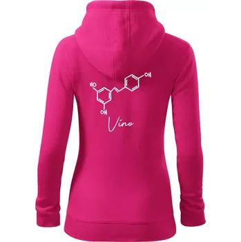 Dámská mikina Barová chemie - víno - Dámská mikina trendy zipper s kapucí - L ( Purpurová )