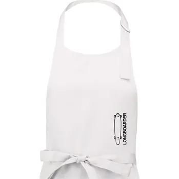 Kuchyňská zástěra Longboard na výšku - Dámská zástěra na vaření - Univerzální velikost ( Bílá )