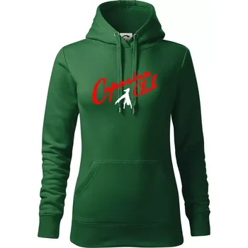 Dámská mikina Capoeira club s tanečníkem - Mikina dámská Cape s kapucí - S ( Lahvově zelená )