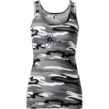 Dámské tričko Kopretina - Dámské Maskáčové tílko - S ( Šedý maskáč )