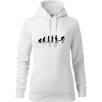 Dámská mikina Evoluce inline žena - Mikina dámská Cape s kapucí - XL ( Bílá )