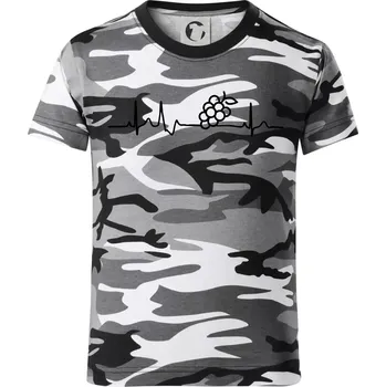 EKG hrozny - Dětské maskáčové triko - 146 cm/10 let ( Šedý maskáč )