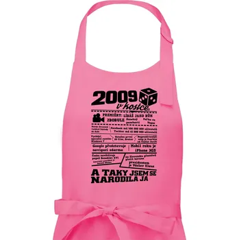 Kuchyňská zástěra 2009 v Kostce - Dámská zástěra na vaření - Univerzální velikost ( Růžová )