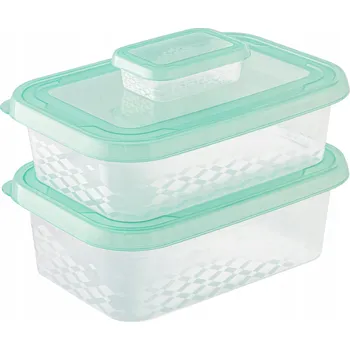 Dóza na potraviny Sada plastových dóz BranQ zelené 3 ks