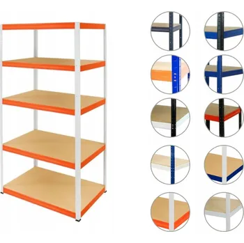 Dílenský regál Kovový regál skladový garážový HELIOS HWO 180x075x50 5x400kg