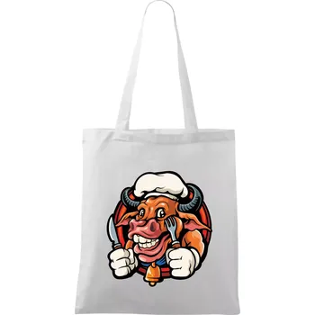 Kráva na gril - Taška bavlněná - 42 x 38 cm ( Bílá )
