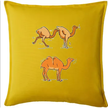 Polštář Pravda o velbloudech - Polštář 50x50 - 50x50 - Pouze potah ( Žlutá )