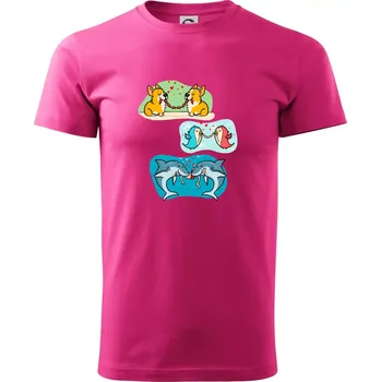 Pánská móda Projev lásky zvířata - Klasické pánské triko vyšší gramáže - M ( Purpurová )