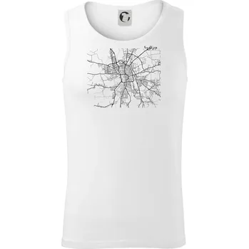 Mapy měst černobílé Budějce - Tílko pánské Core - S ( Bílá )