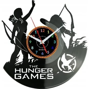 Hodiny THE HUNGER GAMES NÁSTĚNNÉ HODINY DEKORATIVNÍ MODERNÍ VINYLOVÁ DESKA