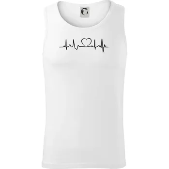 Srdce EKG - Tílko pánské Core - XL ( Bílá )
