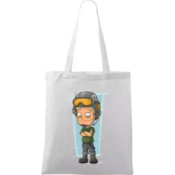 Vesmírný voják denim - Taška bavlněná - 42 x 38 cm ( Bílá )