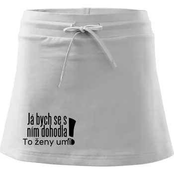 Dámská sukně Já bych se s ním dohodla - Sportovní sukně - two in one - L ( Bílá )