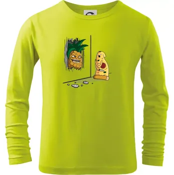 Dětská móda Pizza hawai - Triko dětské Long Sleeve - 104-110cm / 3-4 roky ( Limetková )