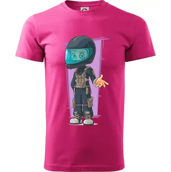 Pánská móda Vesmírný voják fialový - Klasické pánské triko vyšší gramáže - M ( Purpurová )