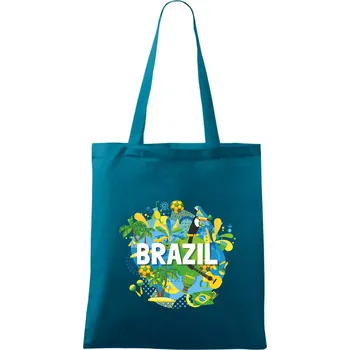 Brazílie Barevný obrázek - Taška bavlněná - 42 x 38 cm ( Petrolejová )