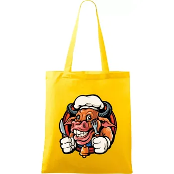 Kráva na gril - Taška bavlněná - 42 x 38 cm ( Žlutá )