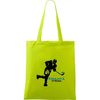 Hokejová hvězda - Taška bavlněná - 42 x 38 cm ( Limetková )