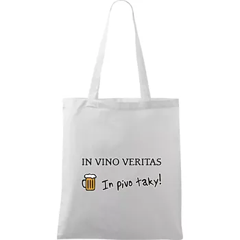 In vino veritas in pivo taky (Hana-creative) - Taška bavlněná - 42 x 38 cm ( Bílá )